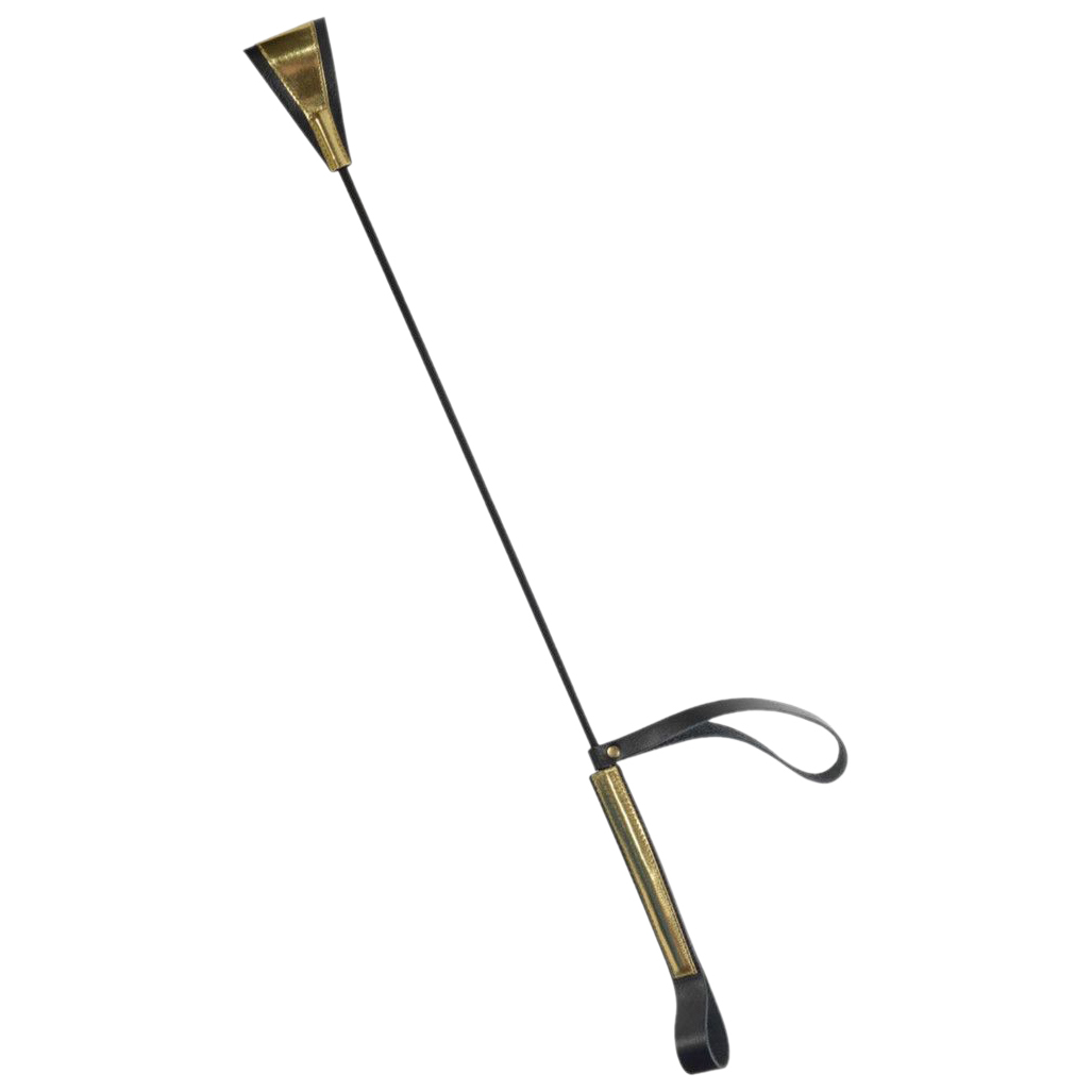 Стек Sitabella с хлопушкой из кожи черно-золотистый 62 см