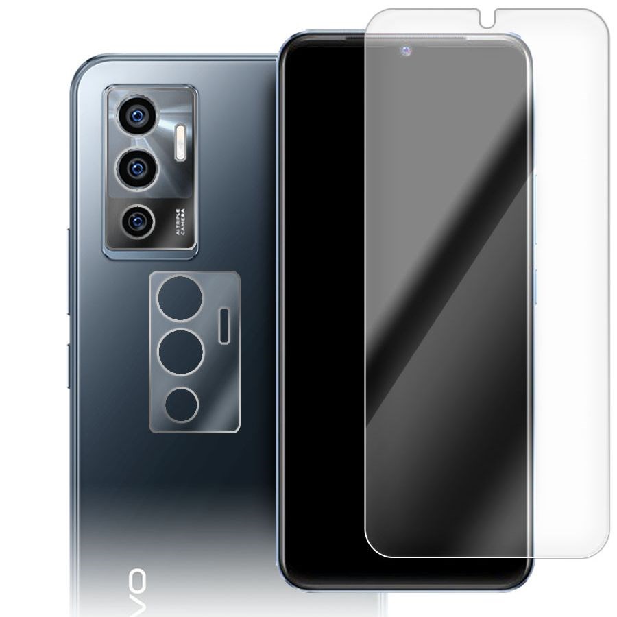 

Стекло защитное гибридное для Vivo V23e + защита камеры (2 шт.)