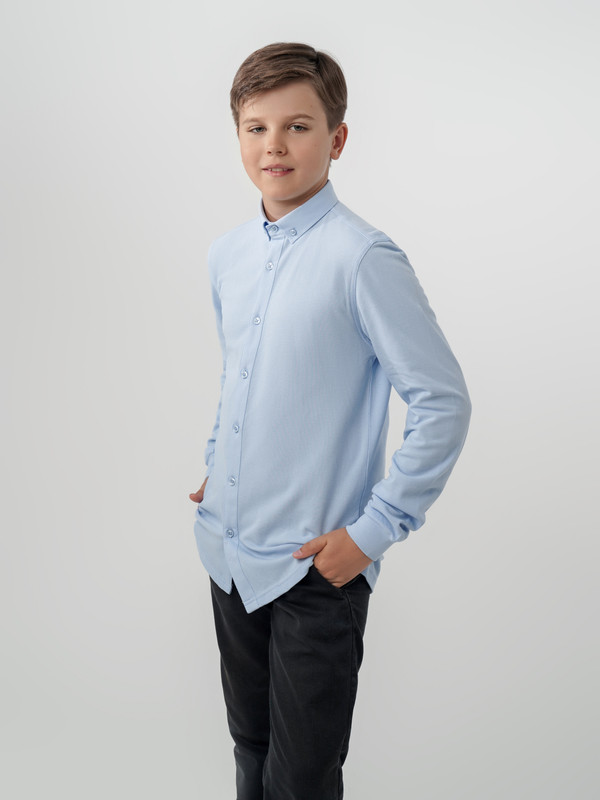 фото Рубашка детская winkiki wjb82236 цв. голубой р. 134