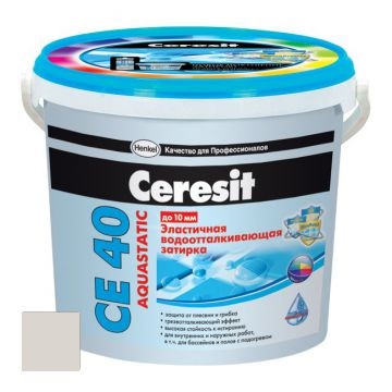 фото Затирка ceresit се 40/2 aquastatic т-107311 серебристо-серый 04 2 кг