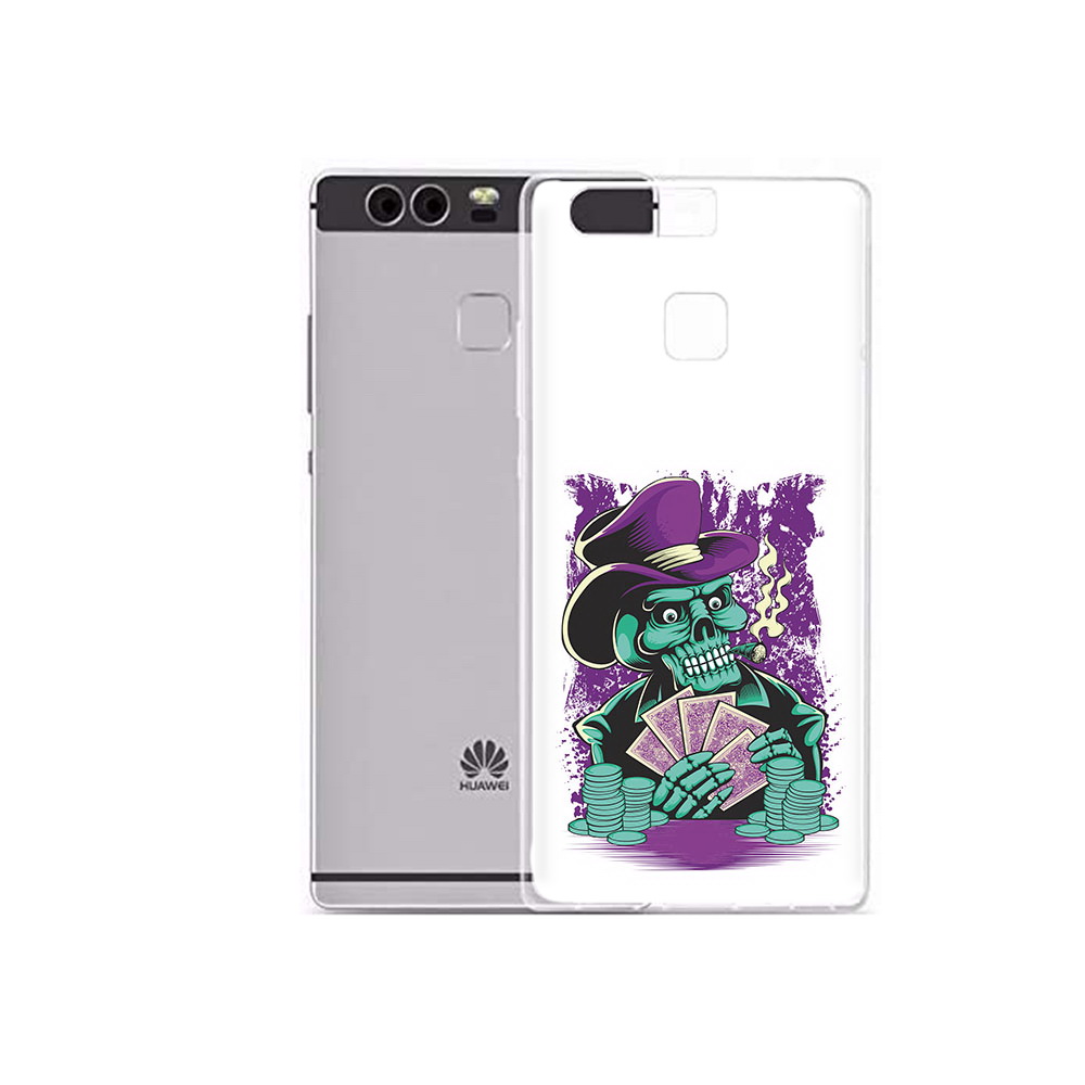 

Чехол MyPads Tocco для Huawei P9 Plus зеленый череп с картами (PT31455.54.361), Прозрачный, Tocco