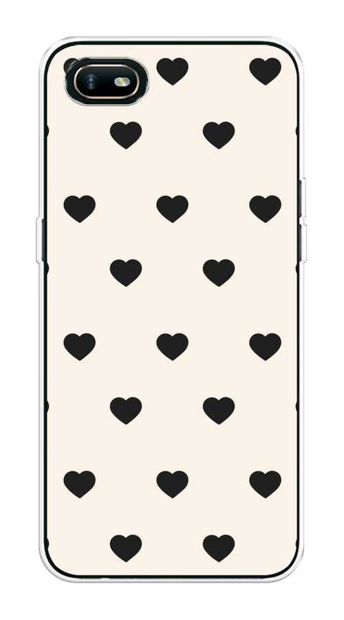 

Чехол на Oppo A1k "Черные сердечки на белом", Черный;белый, 252150-1