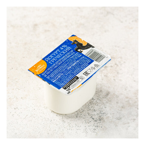 

Йогурт ВкусВилл Греческий с 3 лет 4% БЗМЖ 125 г