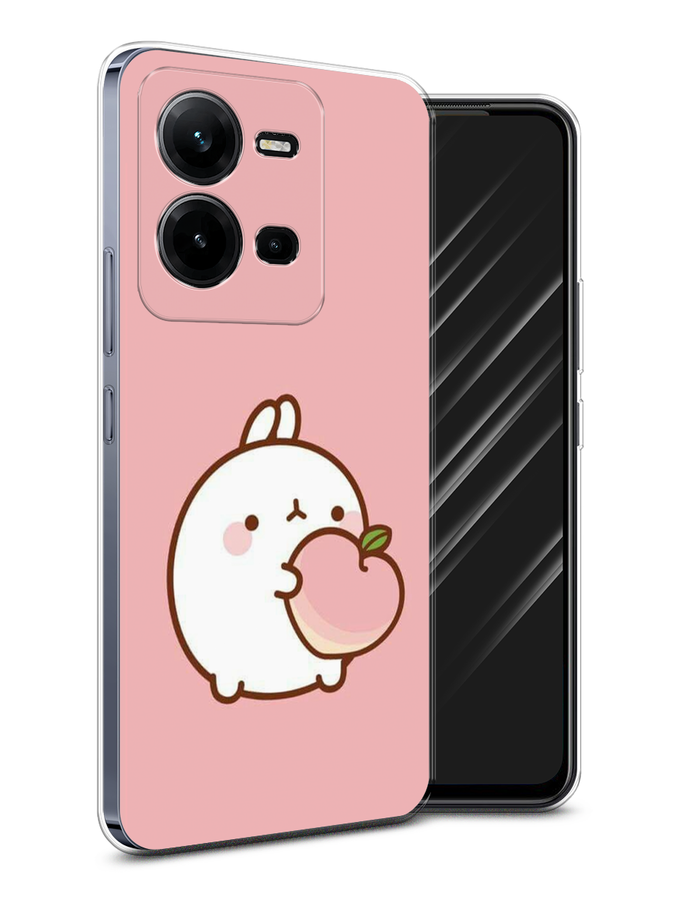 

Чехол Awog на Vivo V25e / Виво V25e "Кролик с персиком", Розовый;бежевый