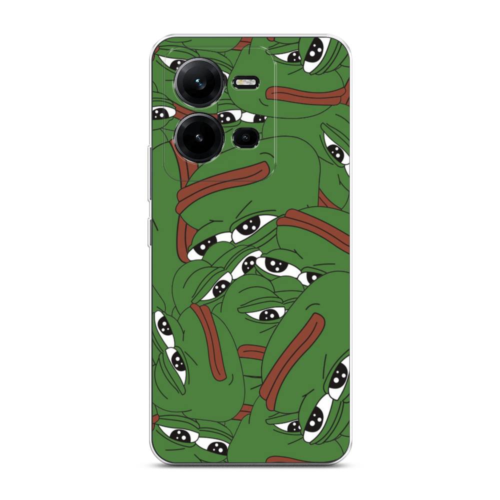 

Чехол Awog на Vivo V25e / Виво V25e "Печальный frog", Зеленый;белый