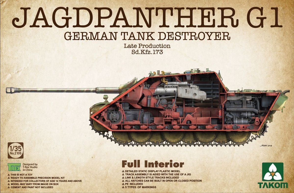 

Сборная модель Takom 1/35 Jagdpanther G1 Late Production Sd.Kfz.173 2106
