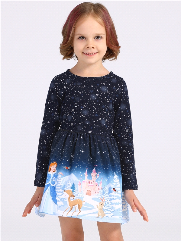 Платье детское Апрель 1ДПД2998804ня, темно-синий, 104