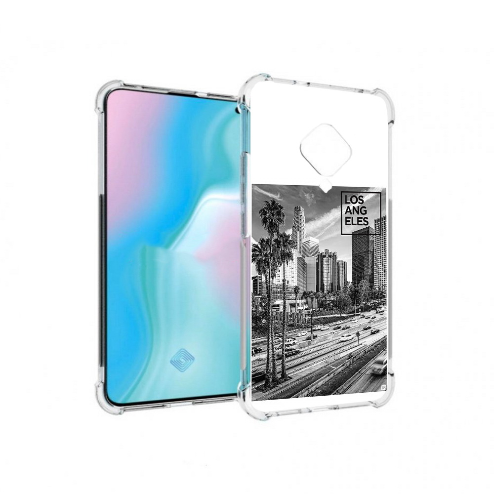 

Чехол MyPads Tocco для Vivo S5 черно белый лос анджелес (PT226962.406.685), Прозрачный, Tocco