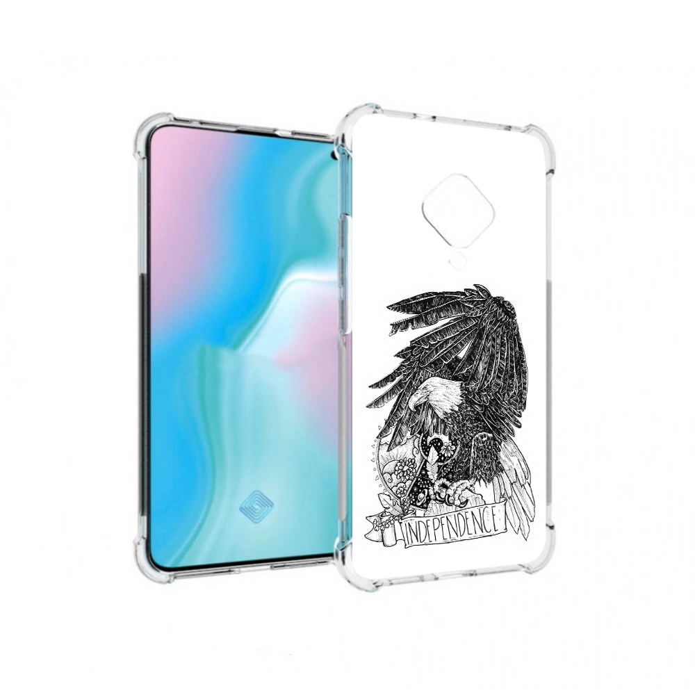 

Чехол MyPads Tocco для Vivo S5 черно белый сокол (PT226962.406.688), Прозрачный, Tocco