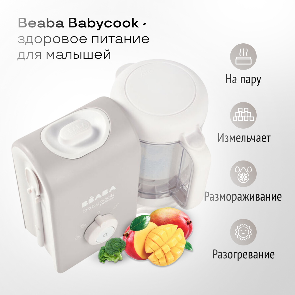 Блендер-пароварка Beaba Babycook Express V Grey, 916300 блендер пароварка beaba babycook neo mineral grey