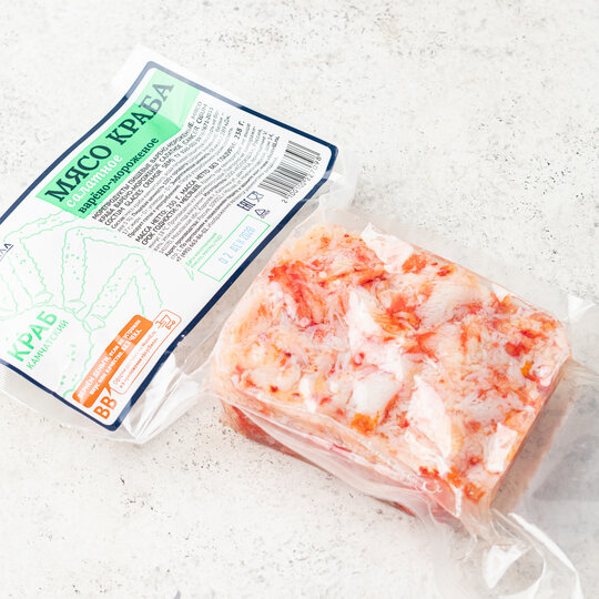 

Мясо краба ВкусВилл салатное варено-мороженое 250 г