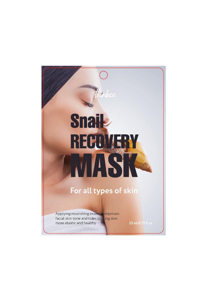 фото Маска для лица thinkco с экстрактом муцина улитки snail recovery mask, 23 мл