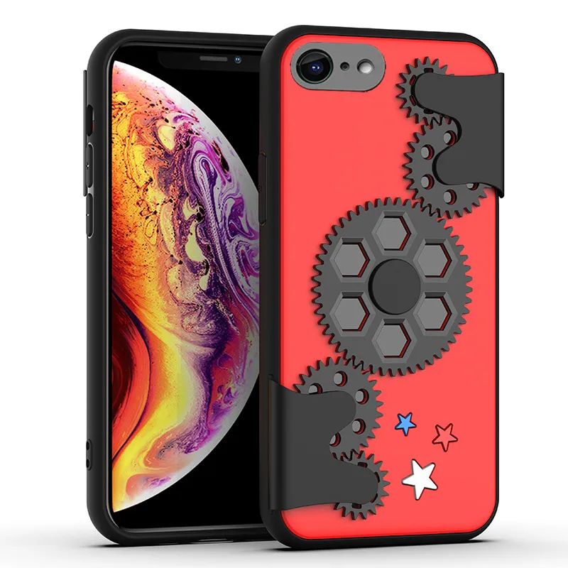 

Чехол силиконовый для iPhone SE 2020 / 7 / 8 Steampunk (стимпанк) красный с черным, Красный;черный, iPhone SE 2020 / 7 / 8 Spiner series (антистресс)