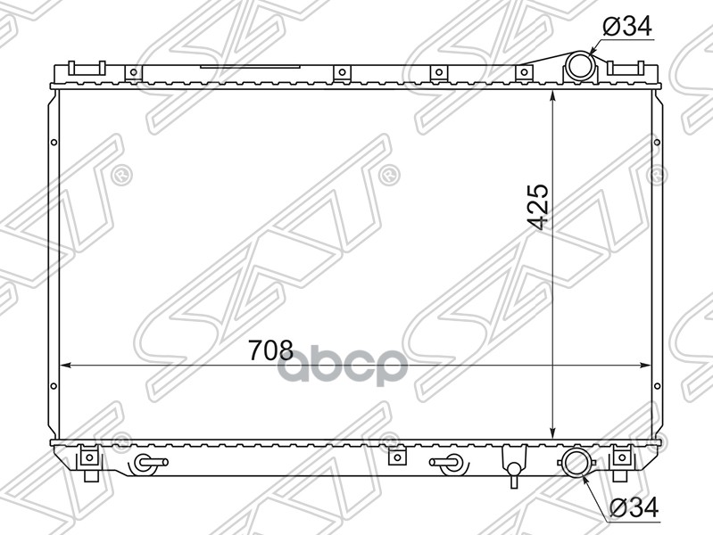 Радиатор Toyota Camry/Scepter/Windom/Lexus Es300 Vcv10 2.5/3.0 94-96 Без Пробки Sat арт. T