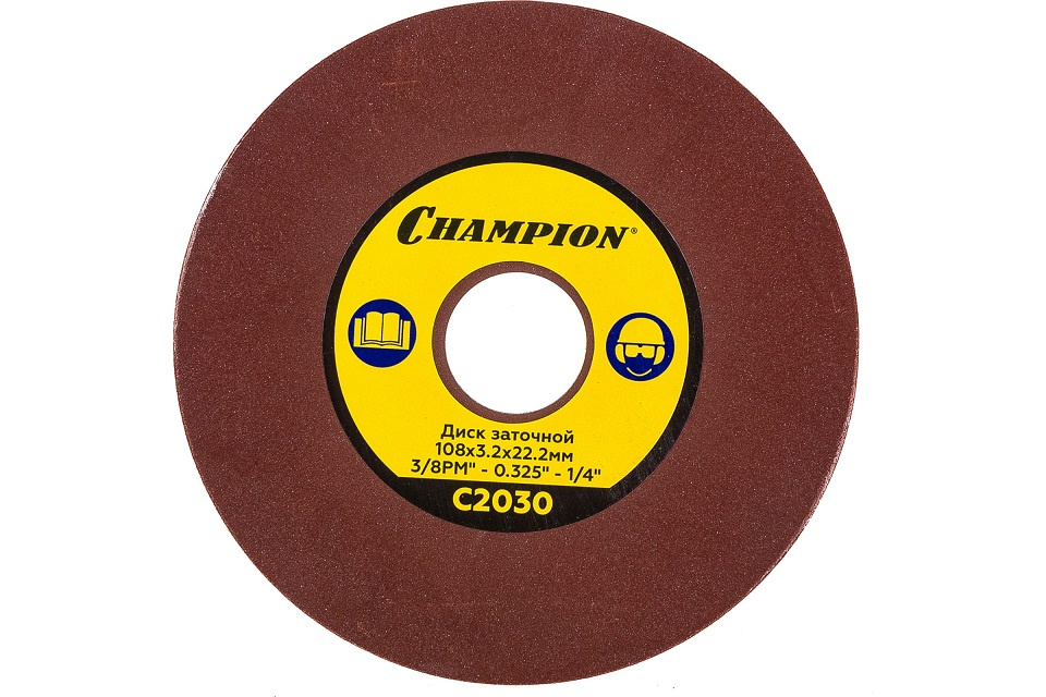 фото Диск заточной 108x3,2x22,2мм champion c2030 для станка с2000