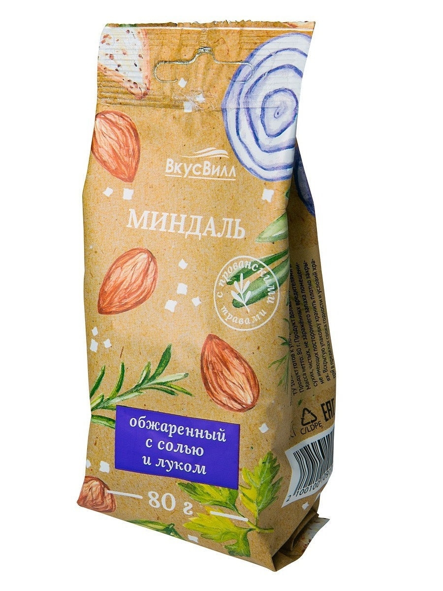 

Миндаль ВкусВилл жареный соленый с луком 80 г