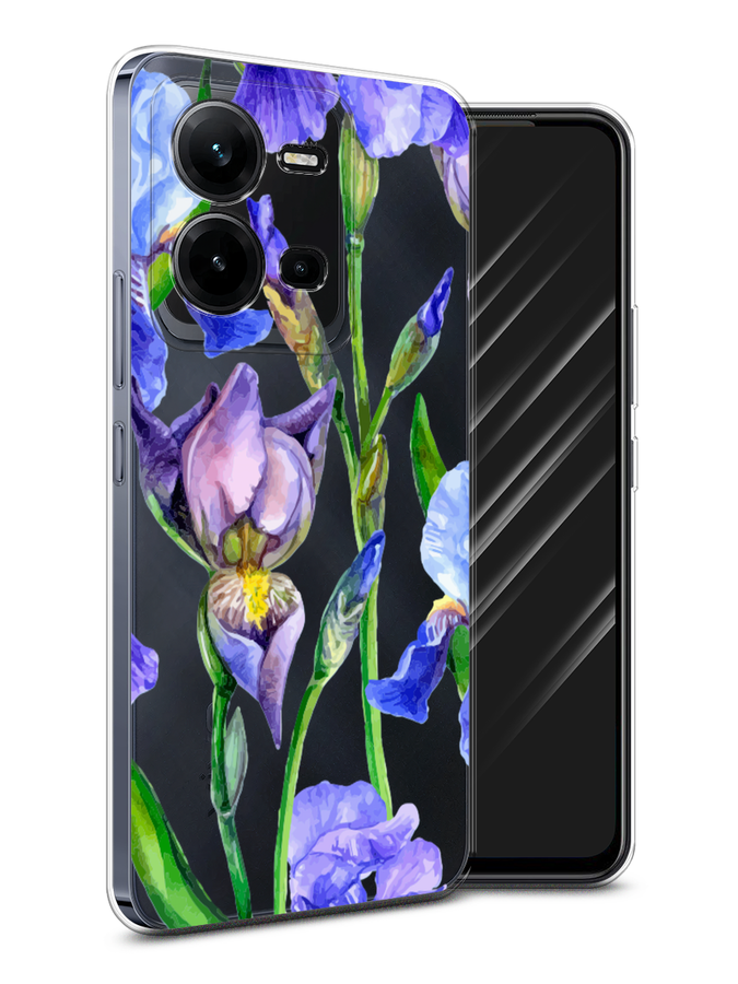 

Чехол Awog на Vivo V25e / Виво V25e "Синие ирисы", Фиолетовый;голубой;зеленый