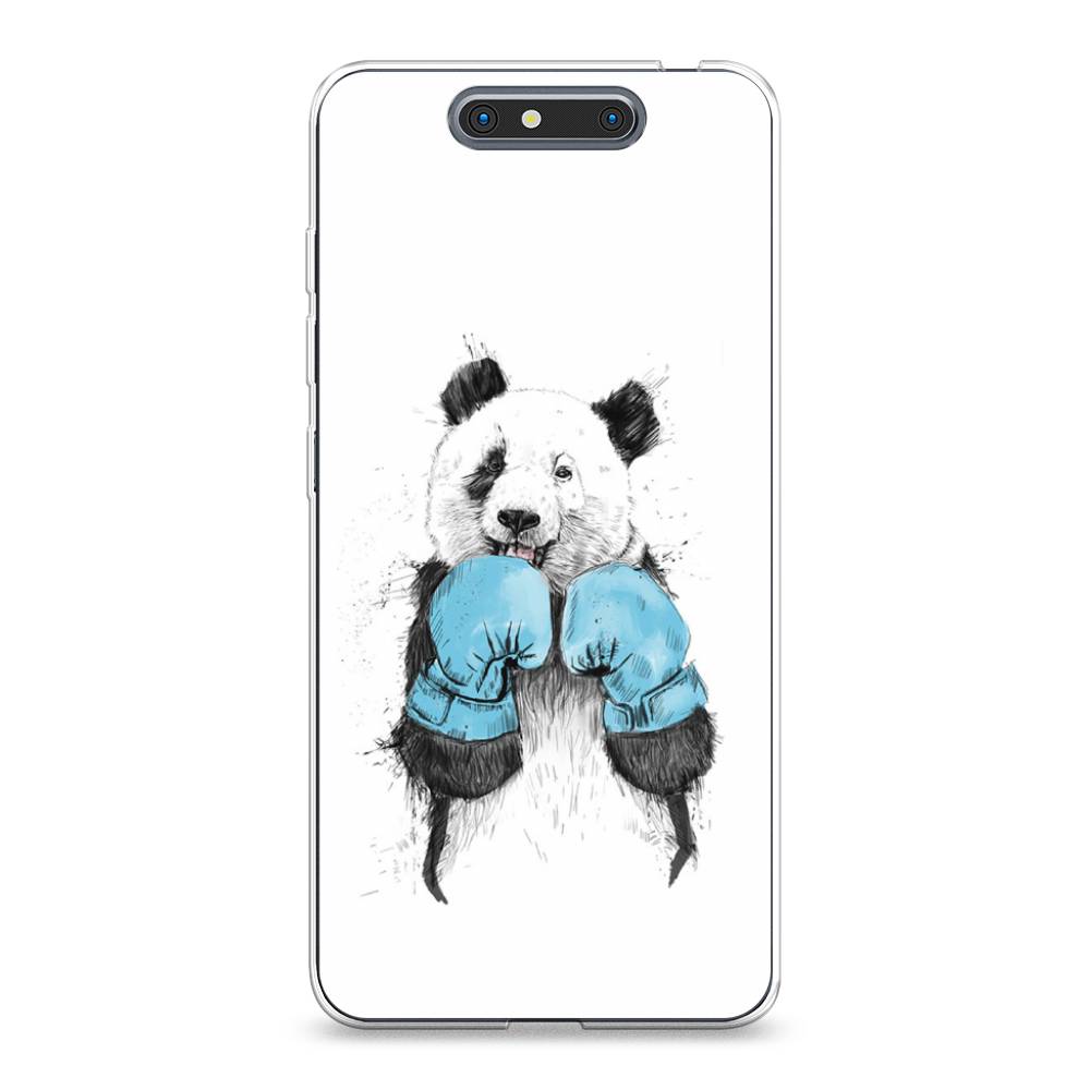 

Чехол на ZTE Blade V8 "Панда боксер", Голубой;белый;серый, 131250-1