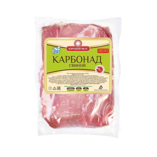 

Карбонад свиной без кости Хороший Вкус охлажденный 5 кг
