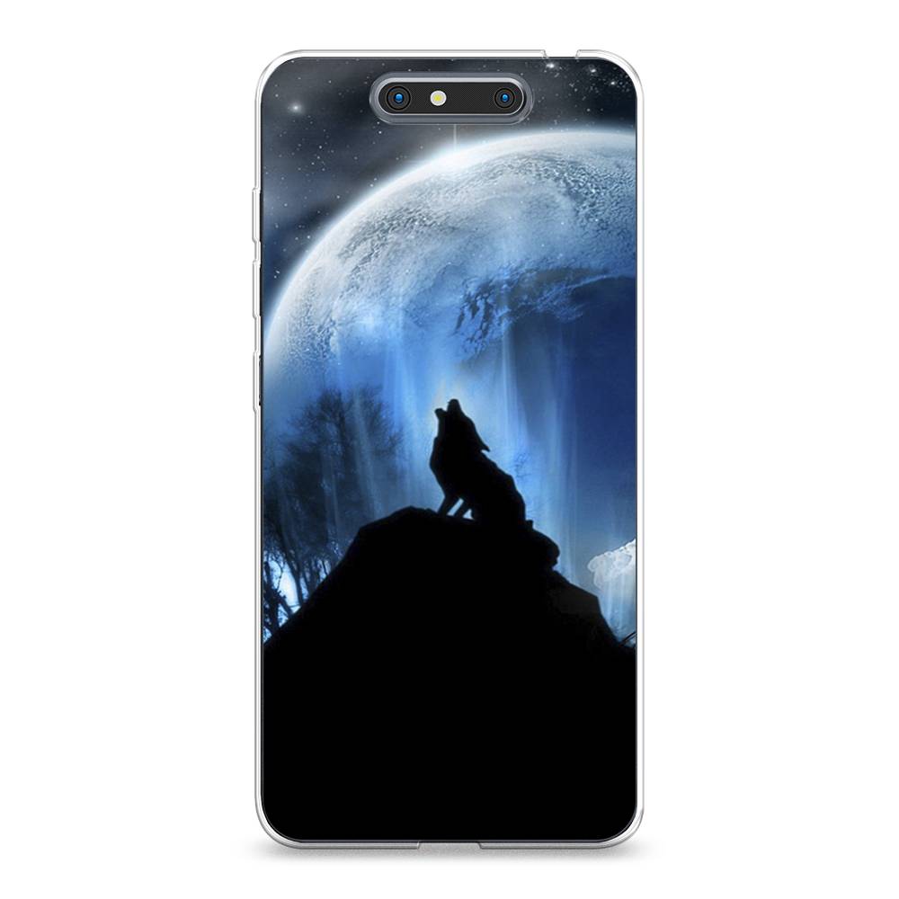 

Чехол на ZTE Blade V8 "Волк 2", Синий;черный;белый, 131250-1