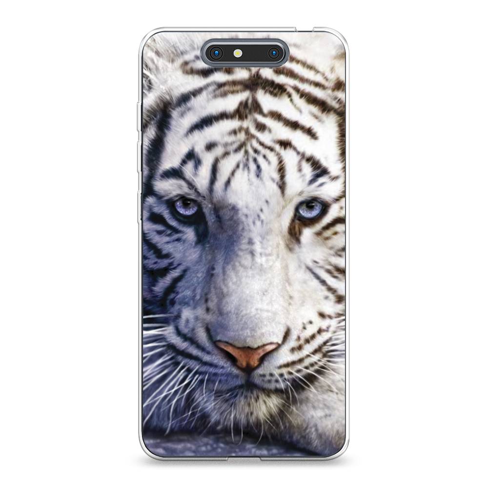 

Чехол на ZTE Blade V8 "Бенгальский тигр", Коричневый;белый, 131250-1