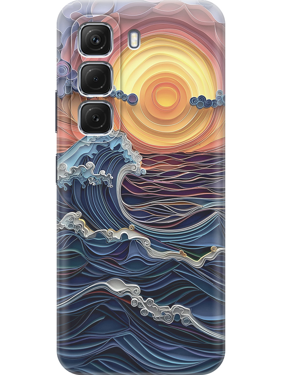 

Силиконовый чехол на Infinix Hot 50 4G с принтом "Волны на закате", Прозрачный;оранжевый;синий, 786718741