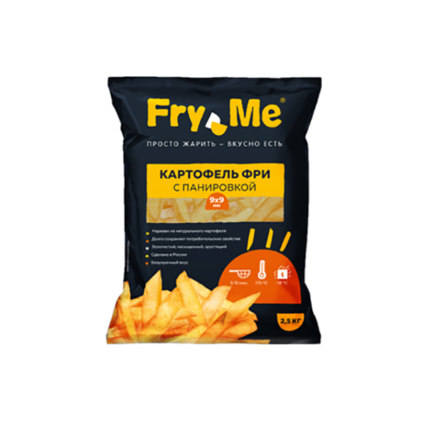 Картофель фри Fry Me 9 х 9 мм замороженный 2,5 кг х 5 шт