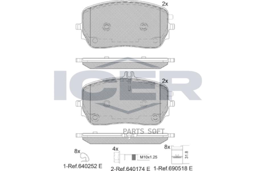 

Колодки Торм.Диск. Передние Mercedes Gle-Series (11/19-) Gls-Series (10/18-) ICER 182365