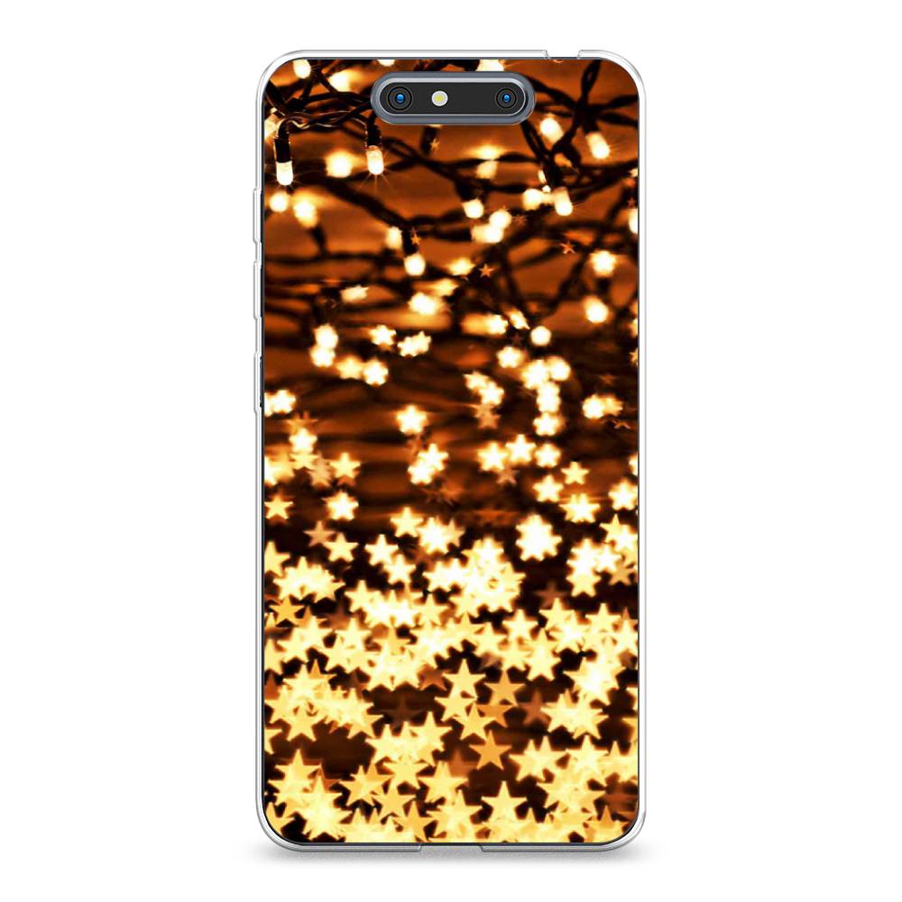 

Чехол на ZTE Blade V8 "Новогодняя гирлянда", Золотистый, 131250-5