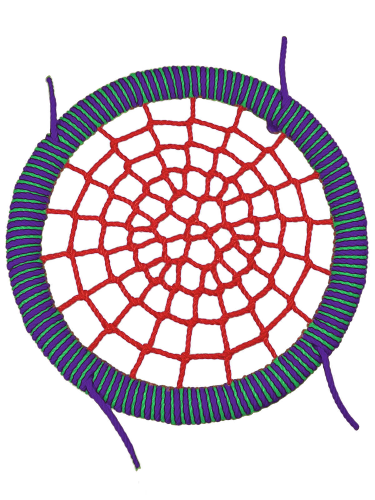 

Качели-гнездо JINN КТ/РГ/140/102/16/8/З/Ф-КР/КГ 140x140 см фиолетовый, красный, зеленый, 140 круг 102 обод 16 и 8 канат рымгайки