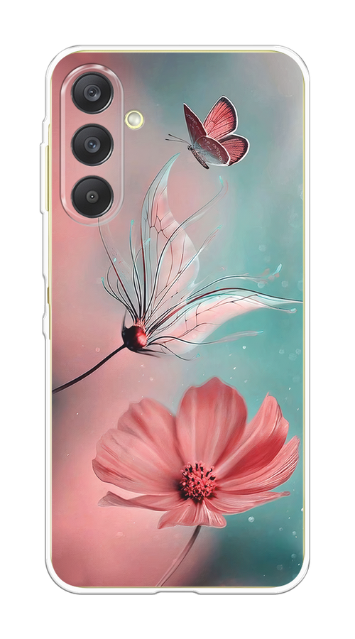 

Чехол на Samsung Galaxy A26 5G "Бабочка и цветок", Голубой;розовый, 2110750-1