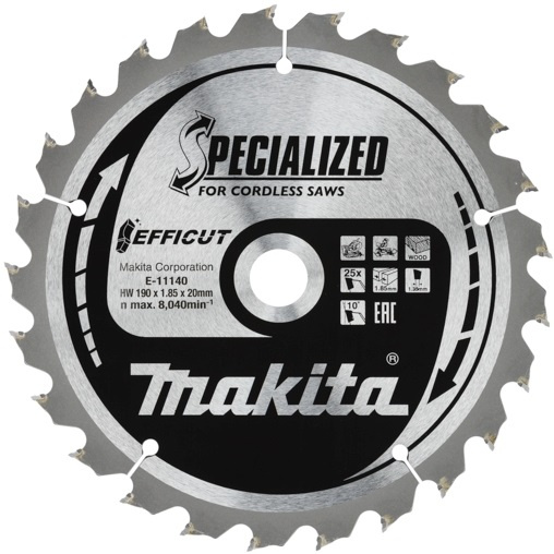 

Диск пильный 190 х 20 мм, 25 зубьев, Makita EFFICUT, E-11140