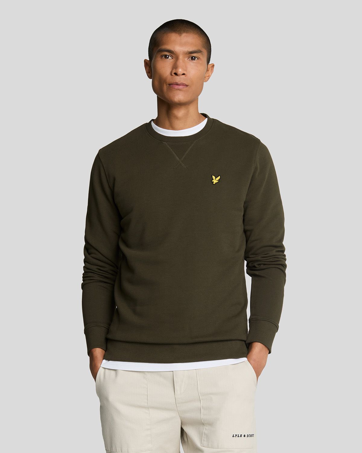 Свитшот мужской Lyle&Scott Crew Neck Sweatshirt хаки S