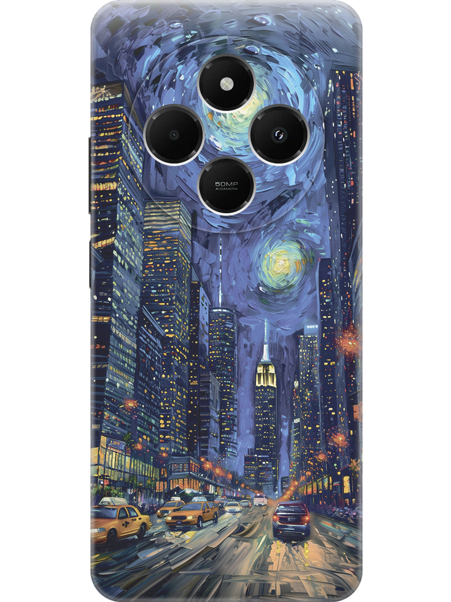 

Силиконовый чехол на Xiaomi Redmi 14C / Poco C75 с принтом "Ночной проспект", Прозрачный;синий;черный, 786715741