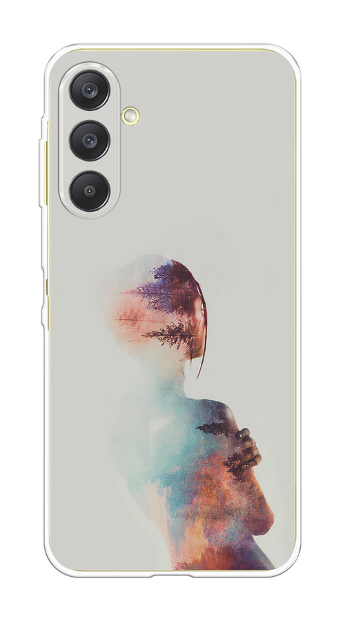 

Чехол на Samsung Galaxy A26 5G "Девушка-лес", Розовый;голубой;серый, 2110750-1