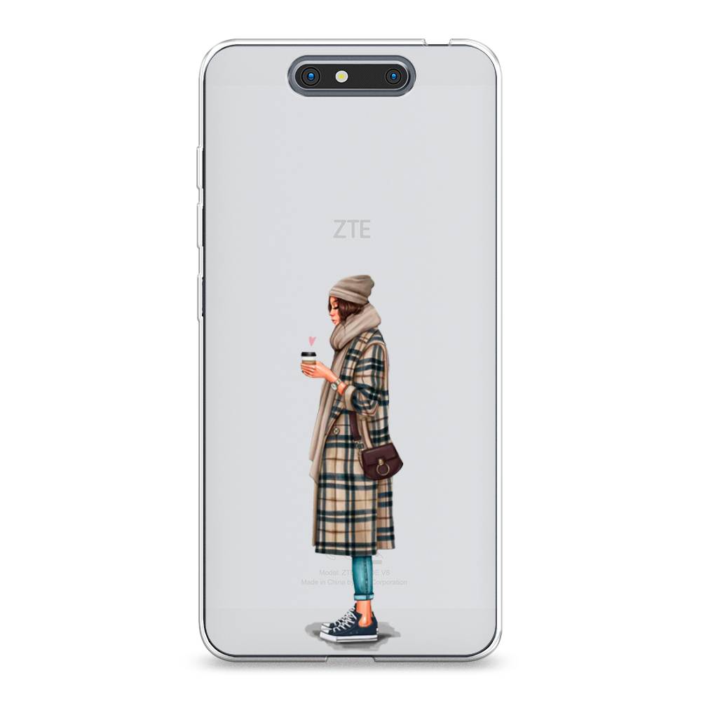 

Чехол на ZTE Blade V8 "Утренний кофе", Коричневый;бежевый, 131250-6