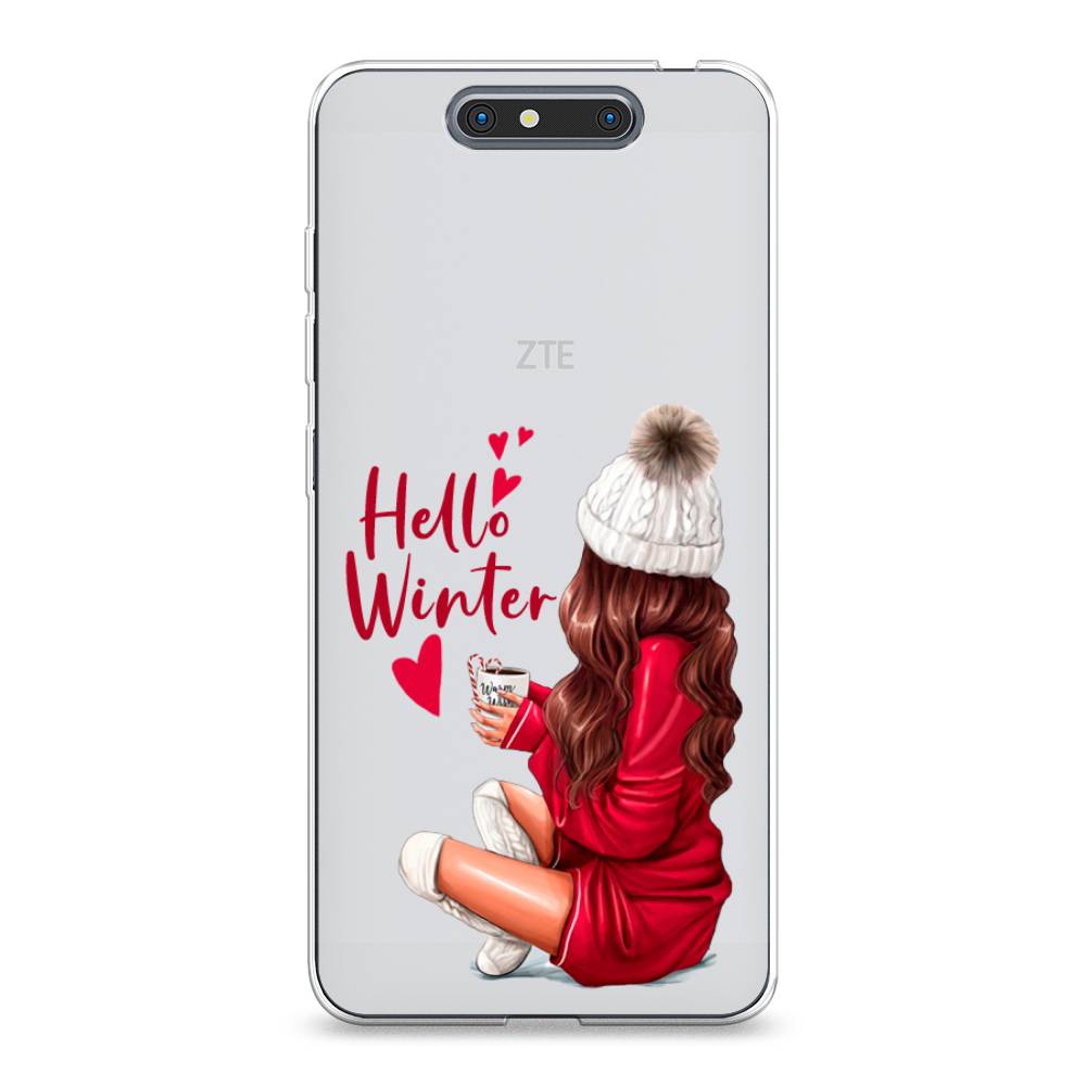 

Чехол на ZTE Blade V8 "Hello winter", Красный;белый;коричневый, 131250-5