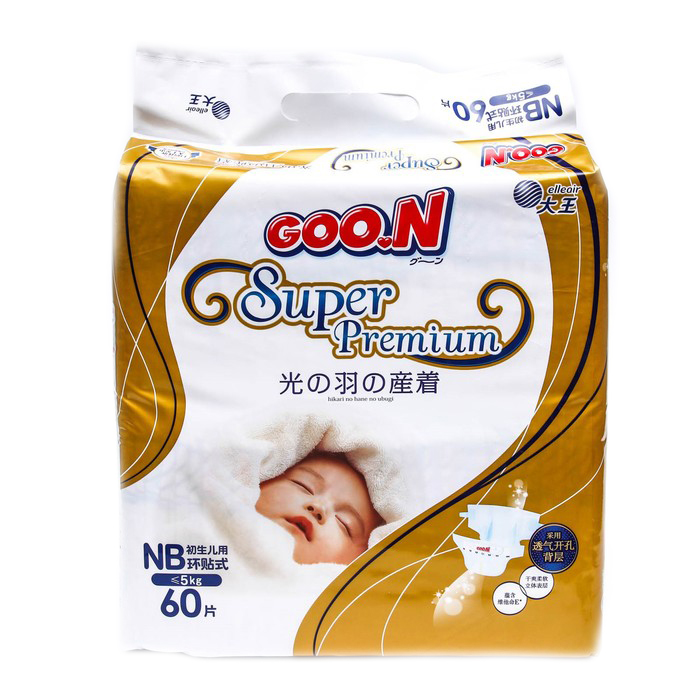 

Подгузники GOO.N Супер Премиум NB (до 5 кг) 60 шт.