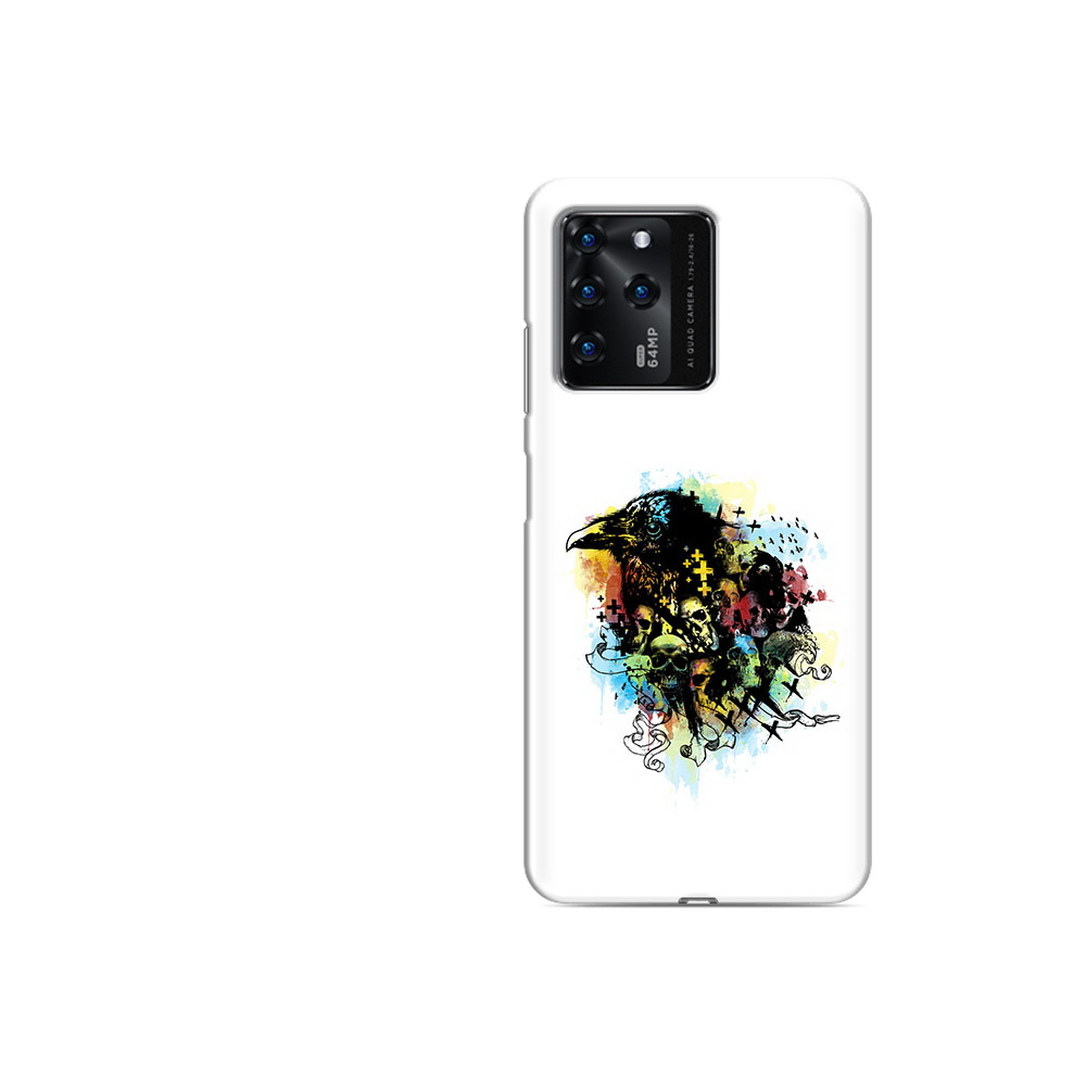 

Чехол MyPads Tocco для ZTE V30 ворон и черепа (PT226947.476.273), Прозрачный, Tocco