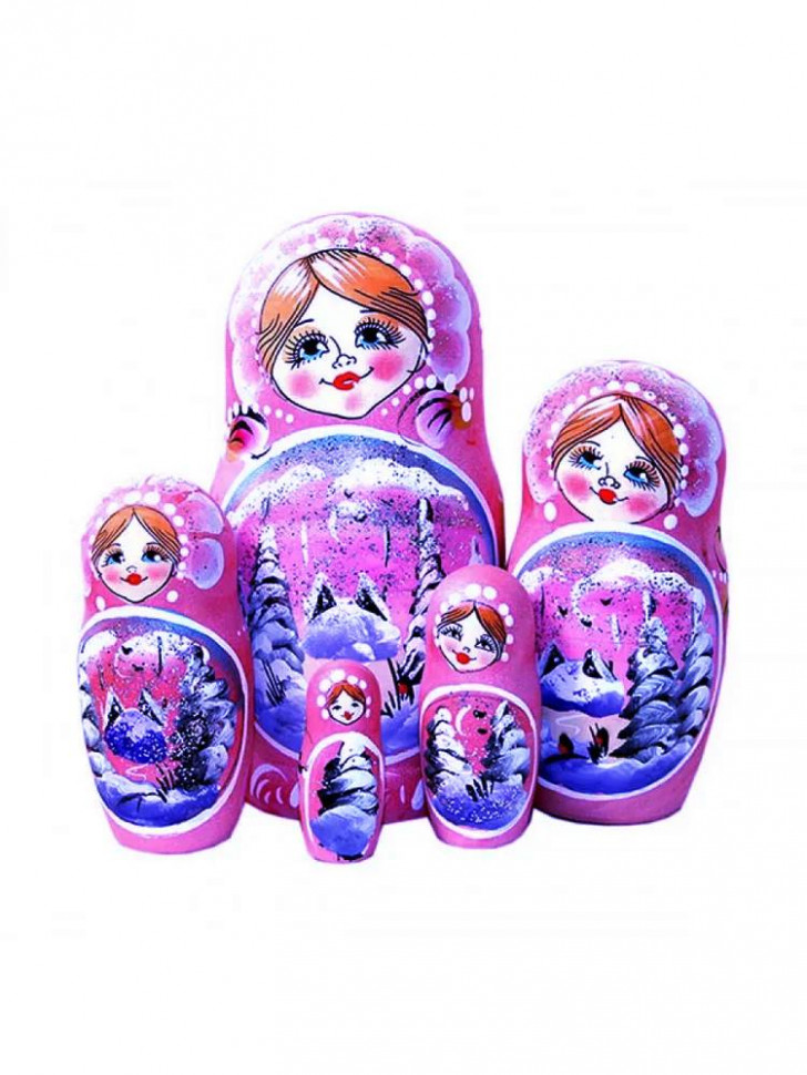

Матрешка "Пейзаж" (5 мест, 14 см) (Матрёшка "Пейзаж" (5 мест, 14 см) сиреневая), Разноцветный