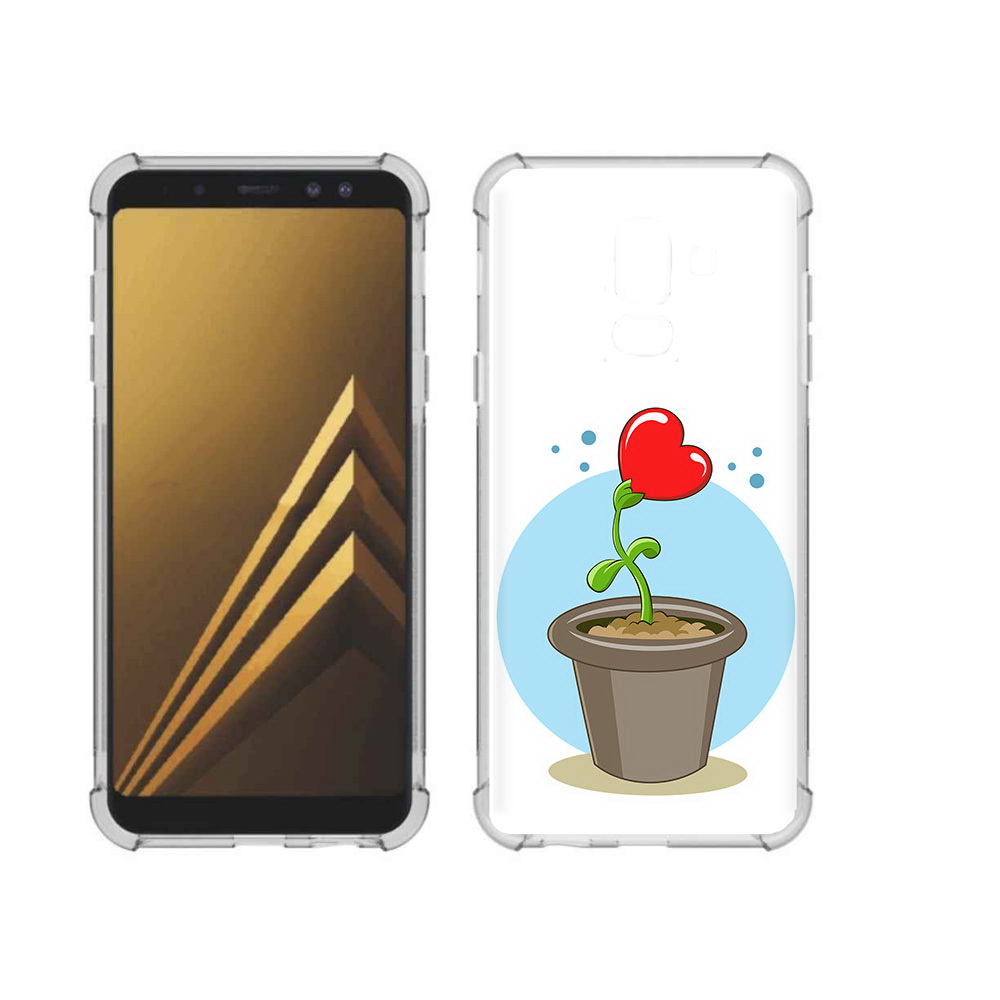 

Чехол MyPads Tocco для Samsung Galaxy A6+ (2018) Растение любви 14 февраля, Прозрачный, Tocco