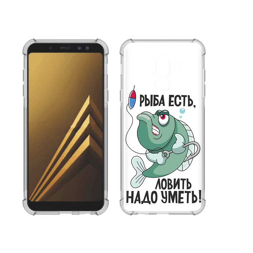 

Чехол MyPads Tocco для Samsung Galaxy A6+ (2018) Рыба есть ,ловить надо уметь, Прозрачный, Tocco