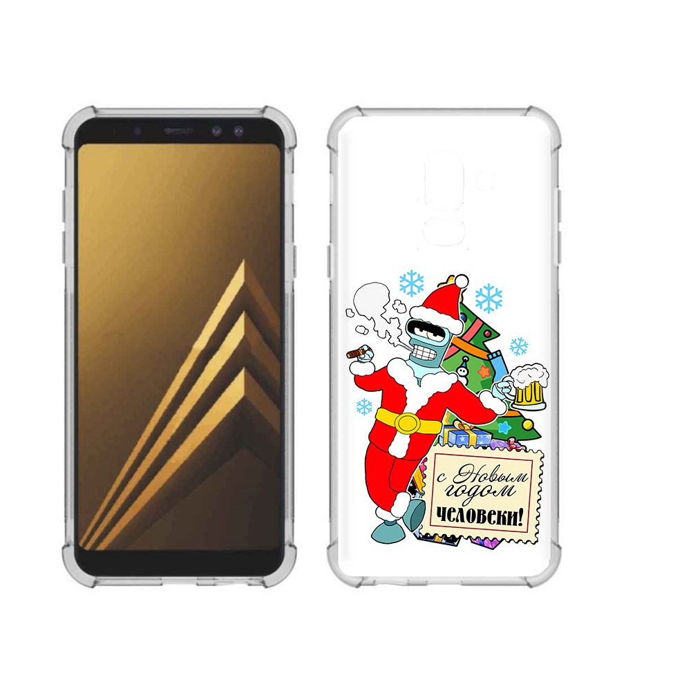 

Чехол MyPads Tocco для Samsung Galaxy A6+ (2018) С новым годом человеки (PT111520.594.150), Прозрачный, Tocco
