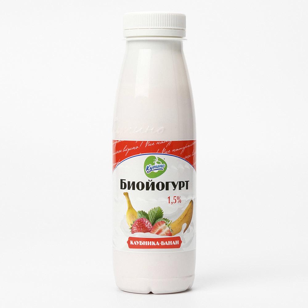 

Питьевой биойогурт Купино клубника-банан 1,5% 290 г