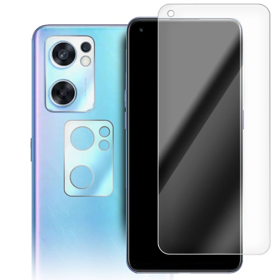 

Стекло защитное гибридное для OPPO Reno 7 SE + защита камеры (2 шт.)