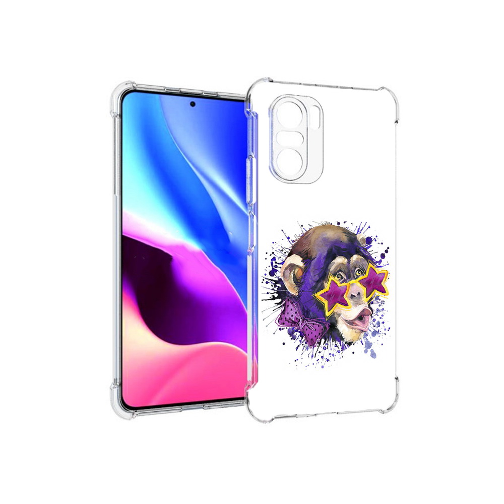 

Чехол MyPads Tocco для Xiaomi Redmi K40 обезьяна в очках (PT158239.260.524), Прозрачный, Tocco