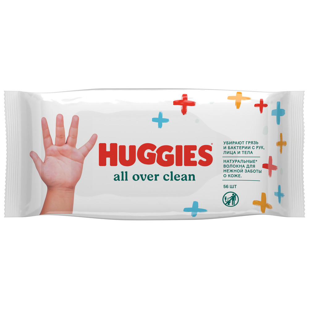 Влажные салфетки Huggies All over clean 56 шт 766₽