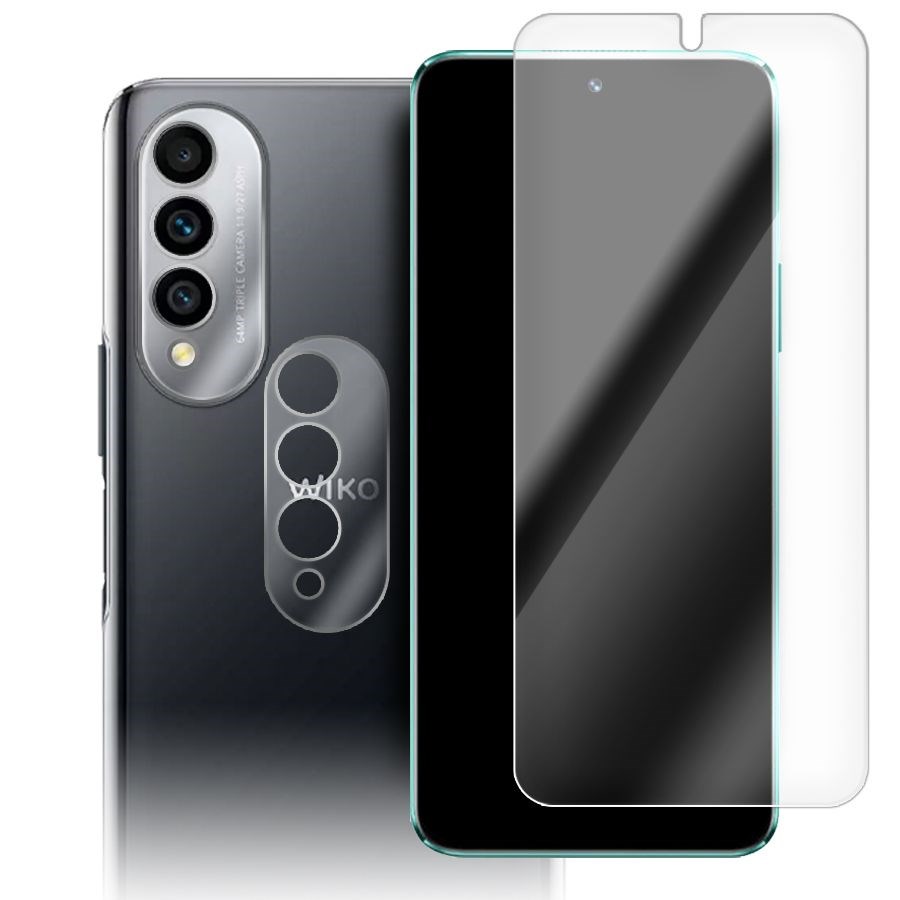 Стекло защитное гибридное для Wiko T50 + защита камеры (2 шт.)
