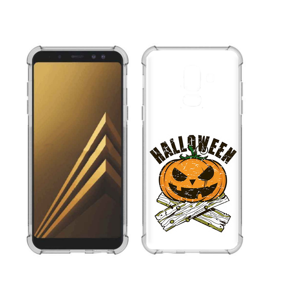 

Чехол MyPads Tocco для Samsung Galaxy A6+ (2018) Хэллоуин доски тыква (PT111520.594.194), Прозрачный, Tocco