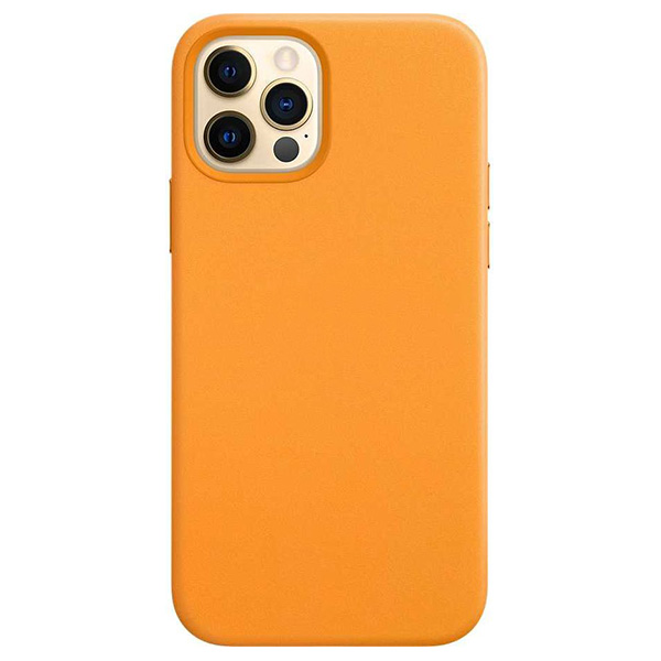 Чехол leather case magsafe для iphone 13 Pro max 6.7 (6), оранжевый